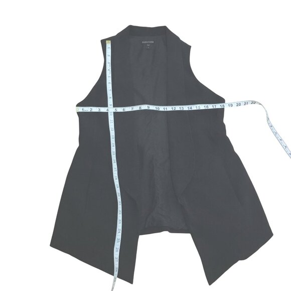 EILEEN FISHER Black Silk Shawl Collar Open Front Long Vest Sleeveless Blazer S - Picture 4 of 8